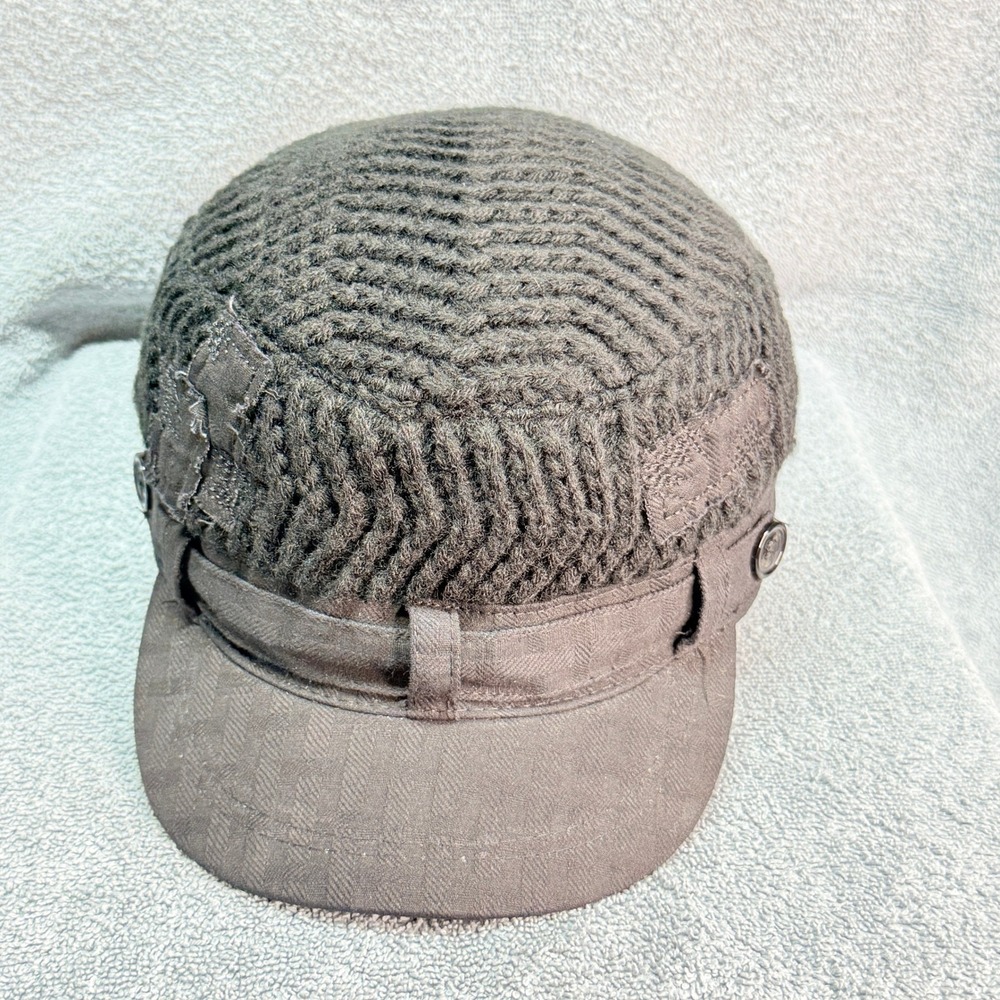 Sonoma Life + Style Cadet Hat Women's OS Black Knit Military Cap Y2K NWT
